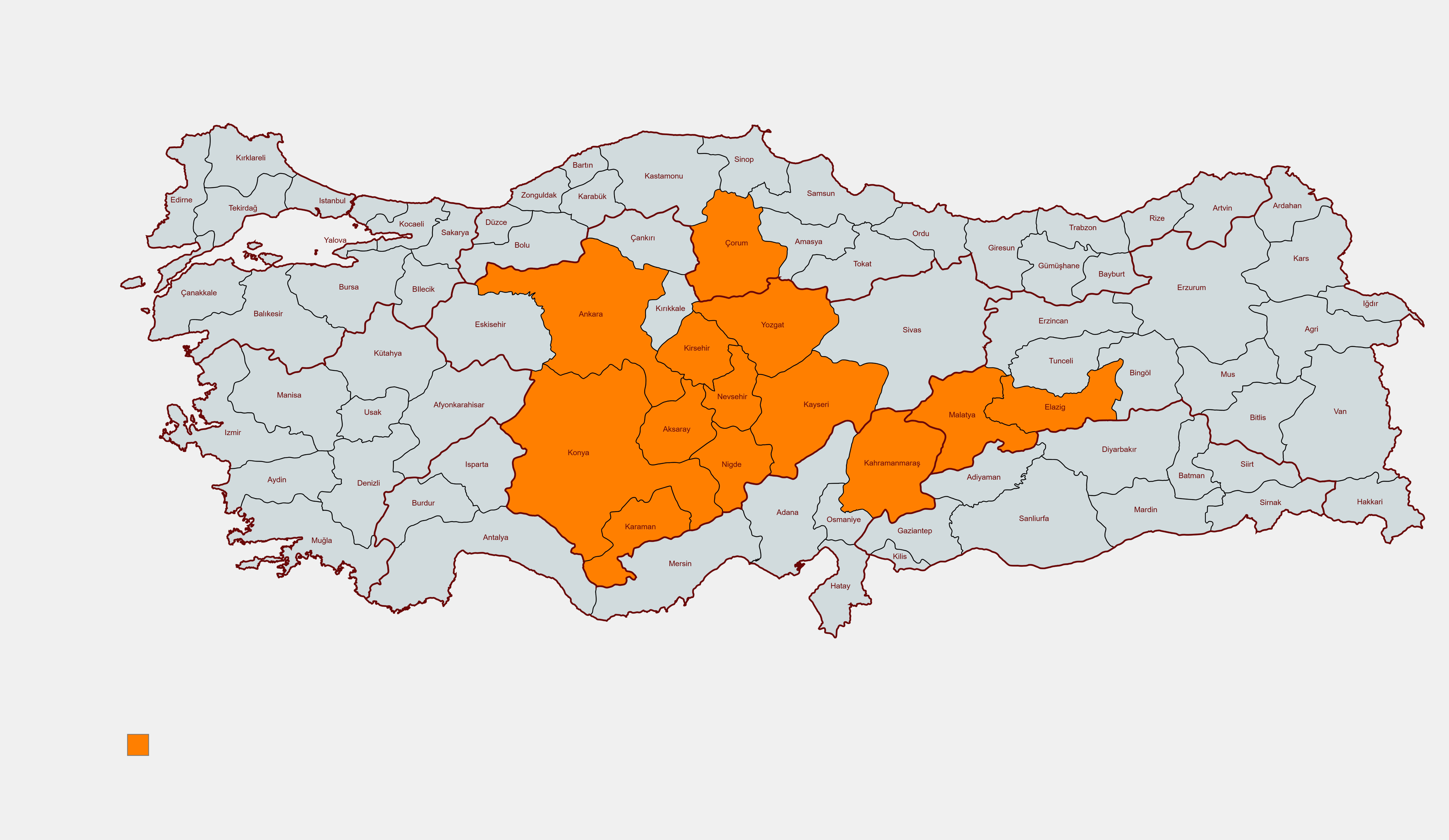 Onaks Türkiye hizmet ağı haritası